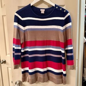 Chico’s Striped Sweater Blouse, Sz 2P